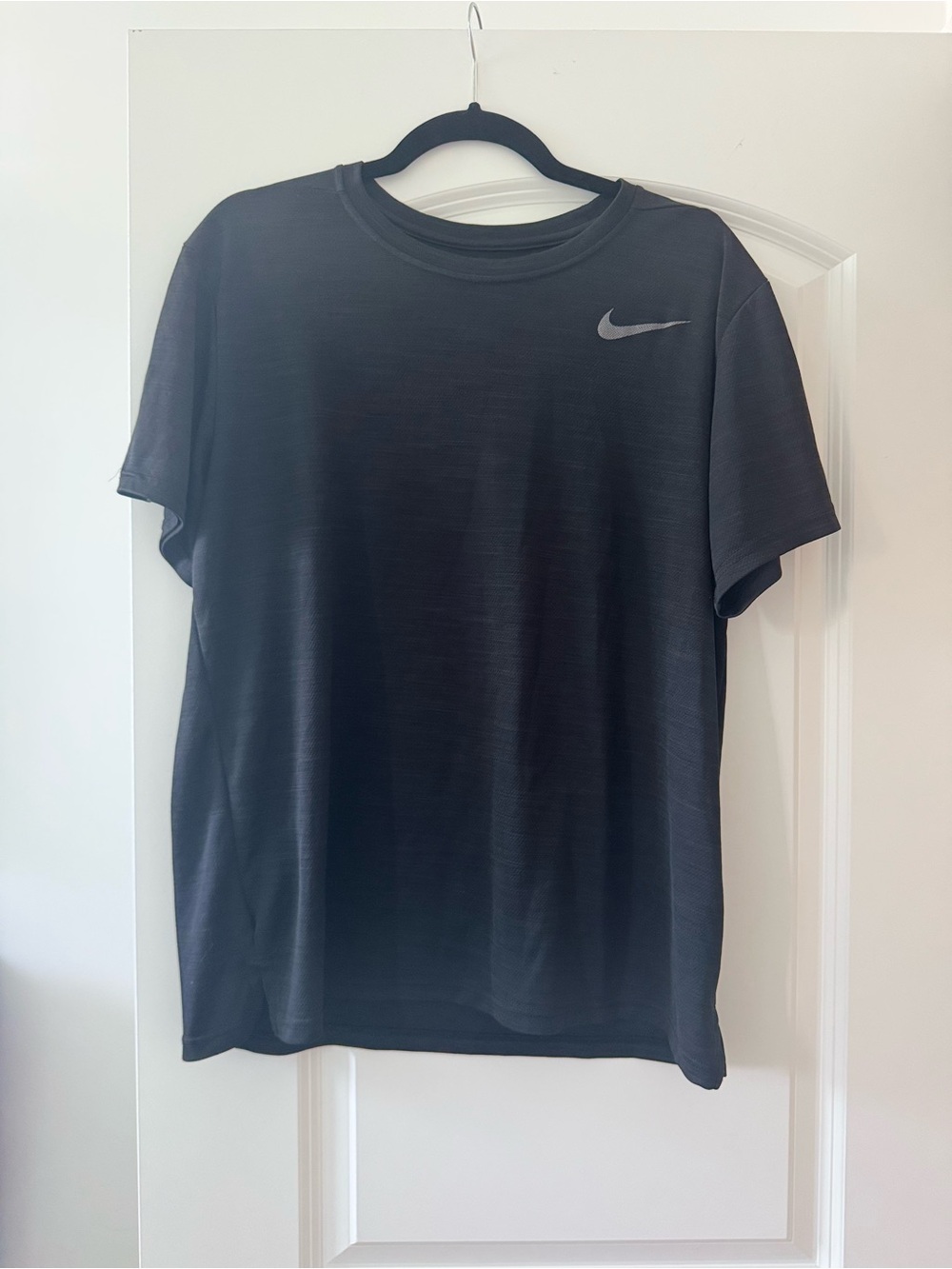 Nike Black Short Sleeve Performance Tee with Reflective Swoosh